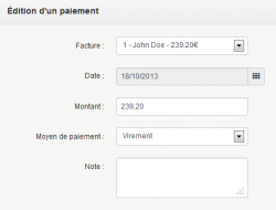 Edition d'un paiement